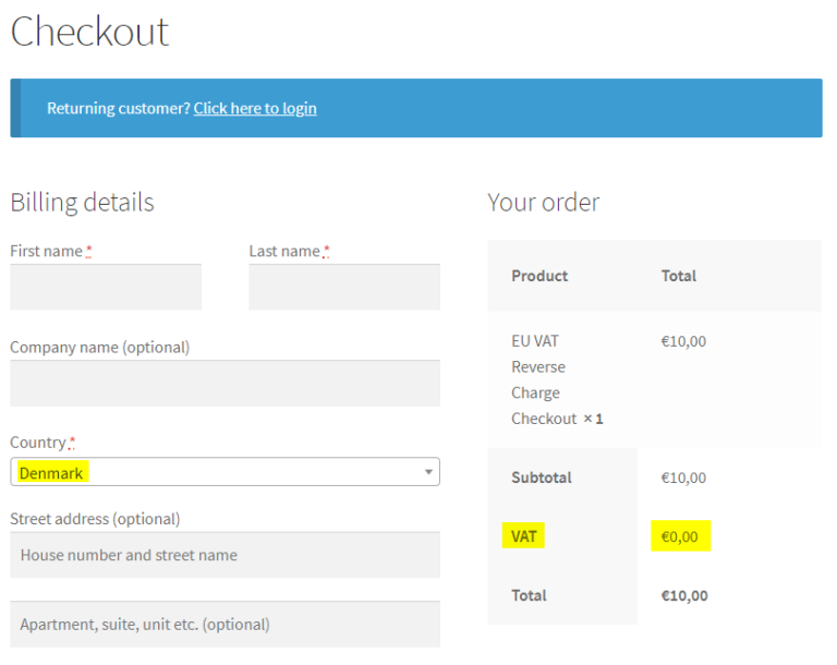 EU VAT Reverse Charge Checkout for WordPress – Asset Temple